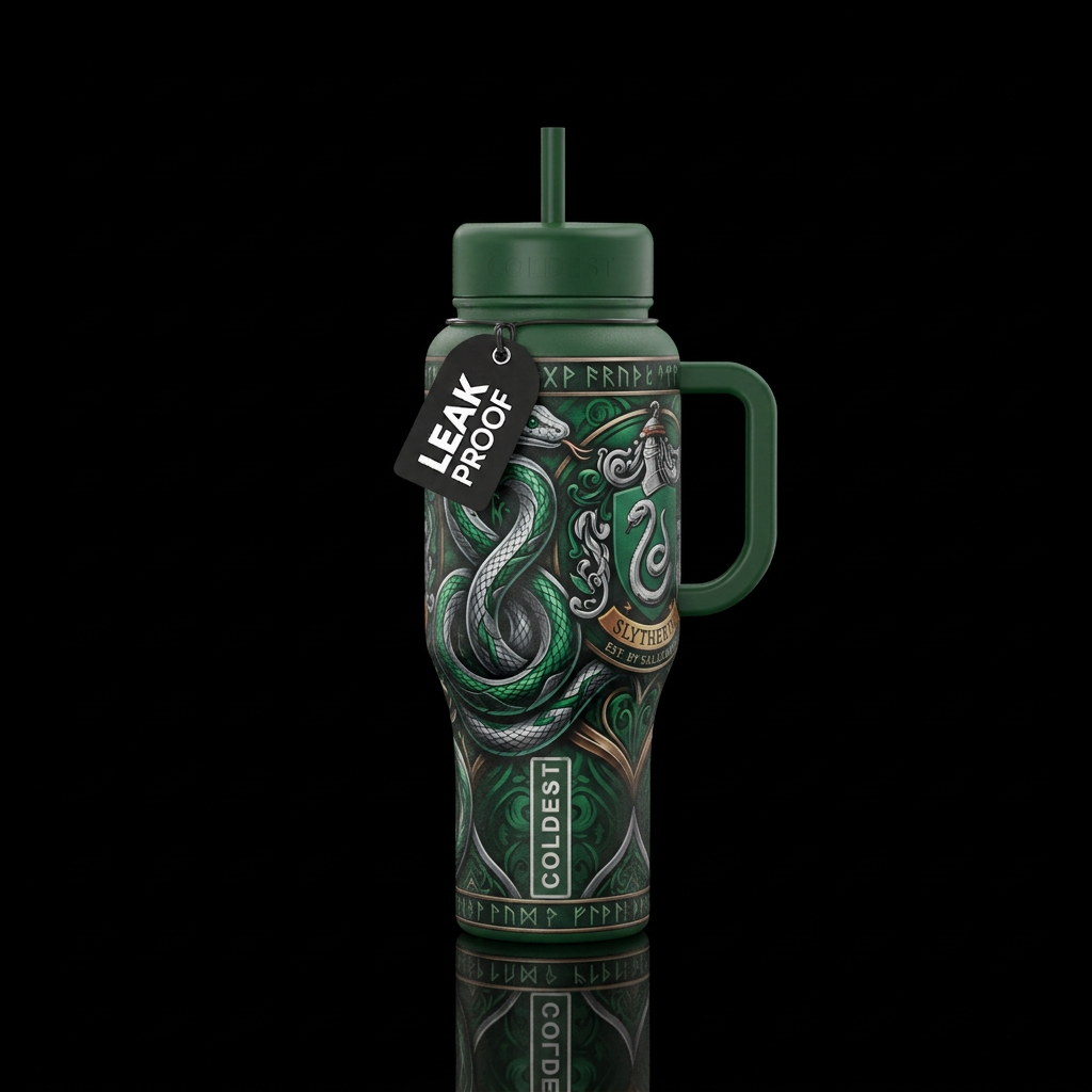 Slytherin house  Harry Potter water bottle design