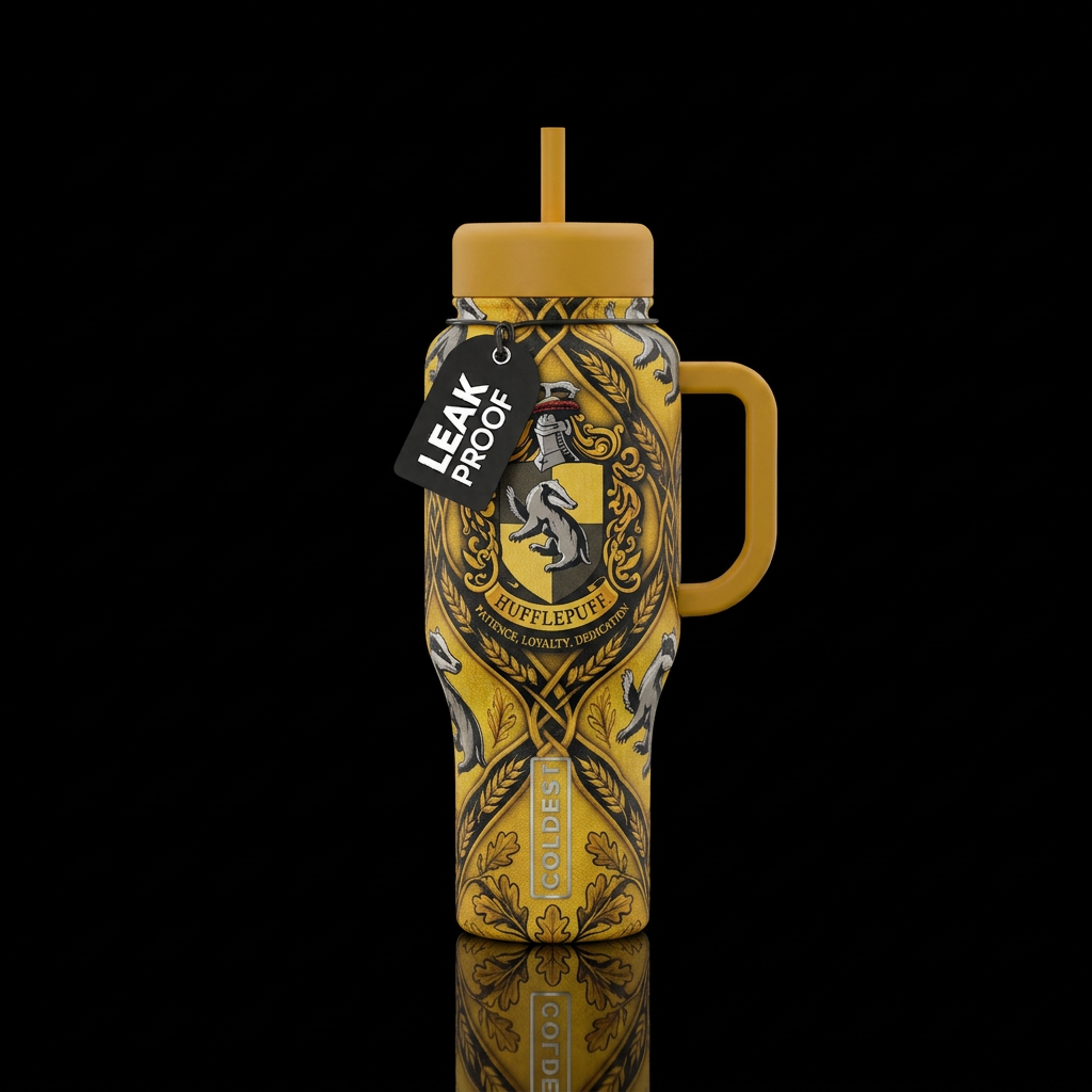 Hufflepuff house  Harry Potter water bottle design