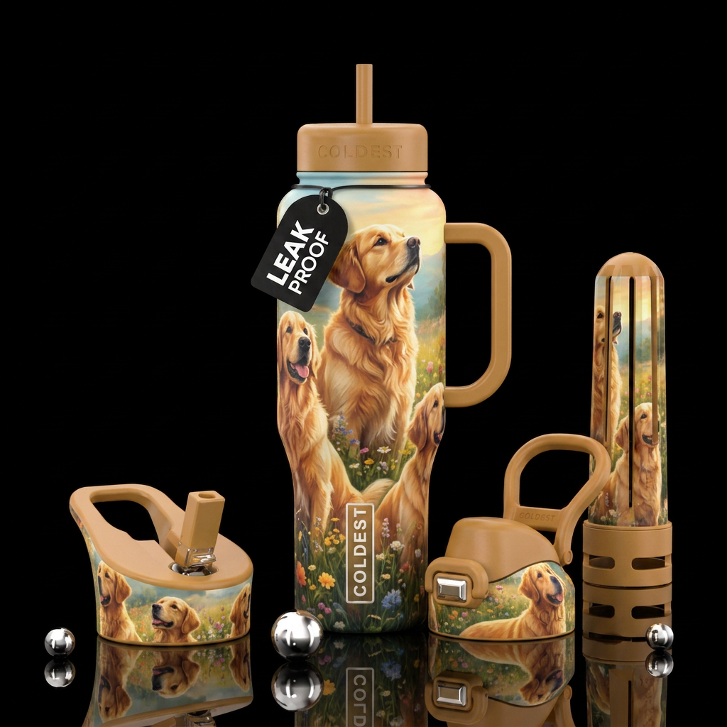 Stay Golden water bottle design