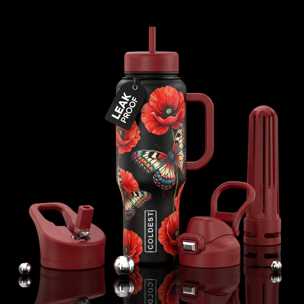 Poppy State of Mind water bottle design