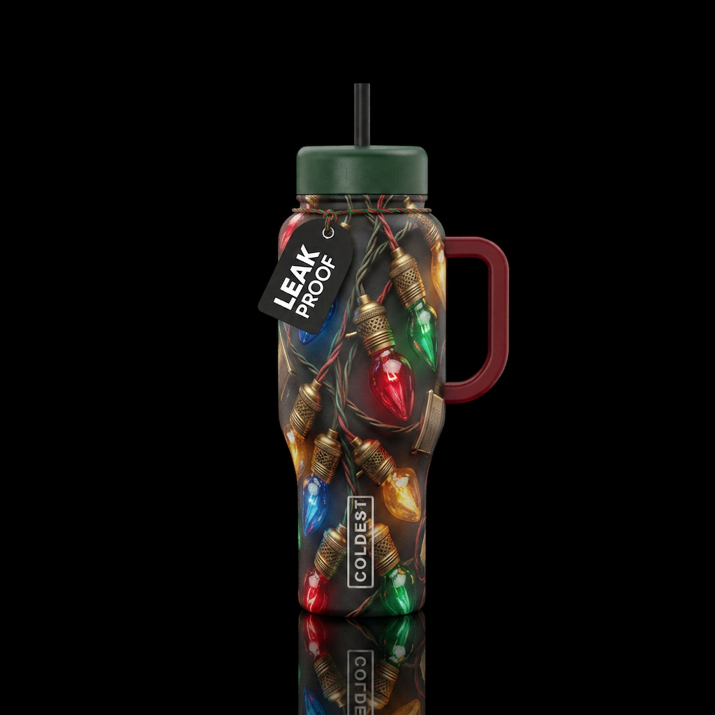 Making Spirits Bright water bottle design