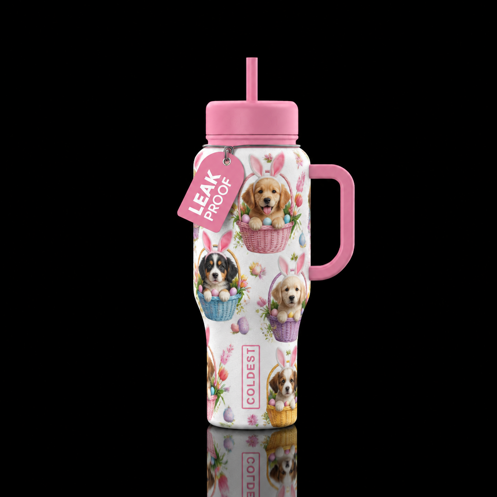 Easter Pups water bottle design