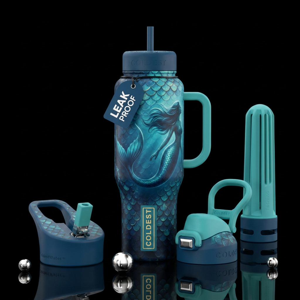 Mermaid fantasy water bottle design
