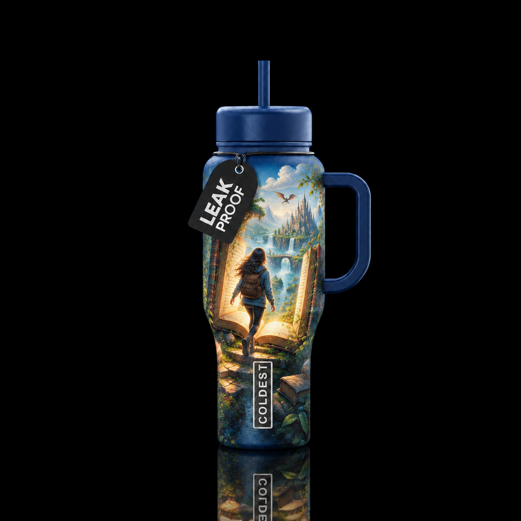 Step into fantasies water bottle design