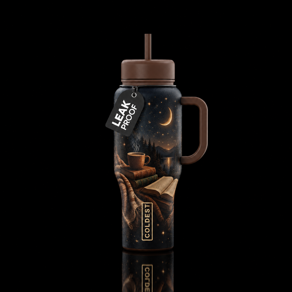 A cozy night water bottle design