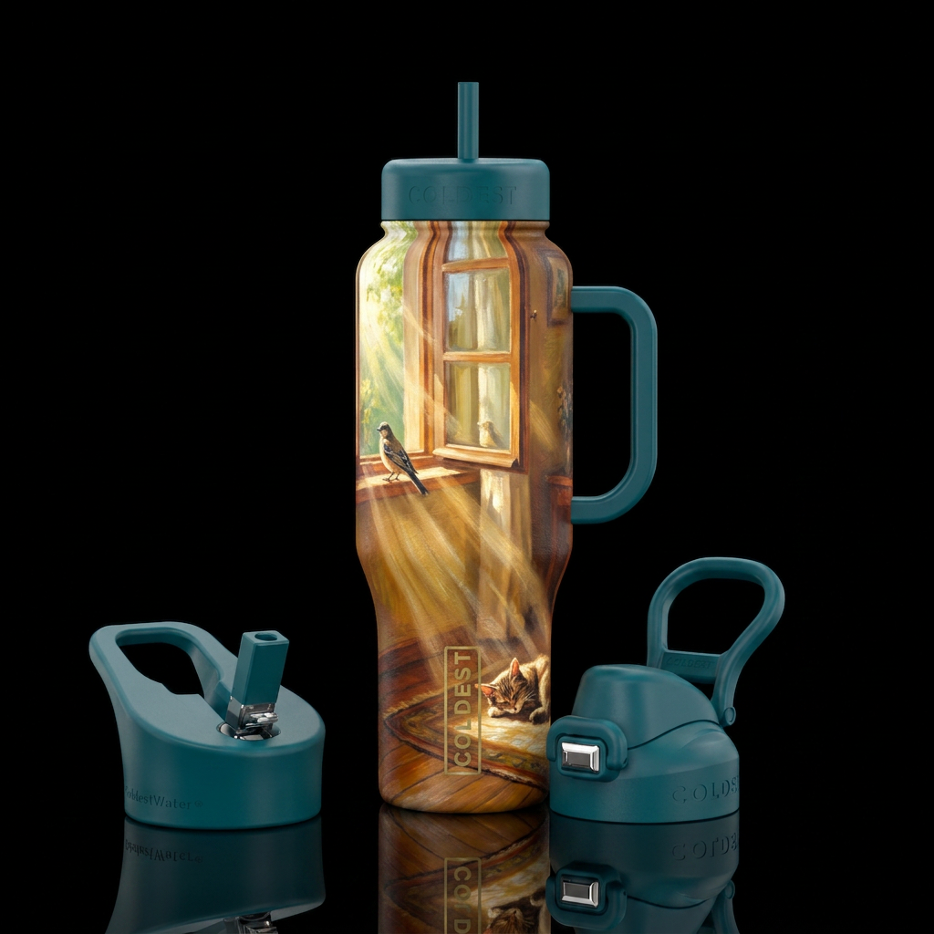 A Sunshine Evening water bottle design