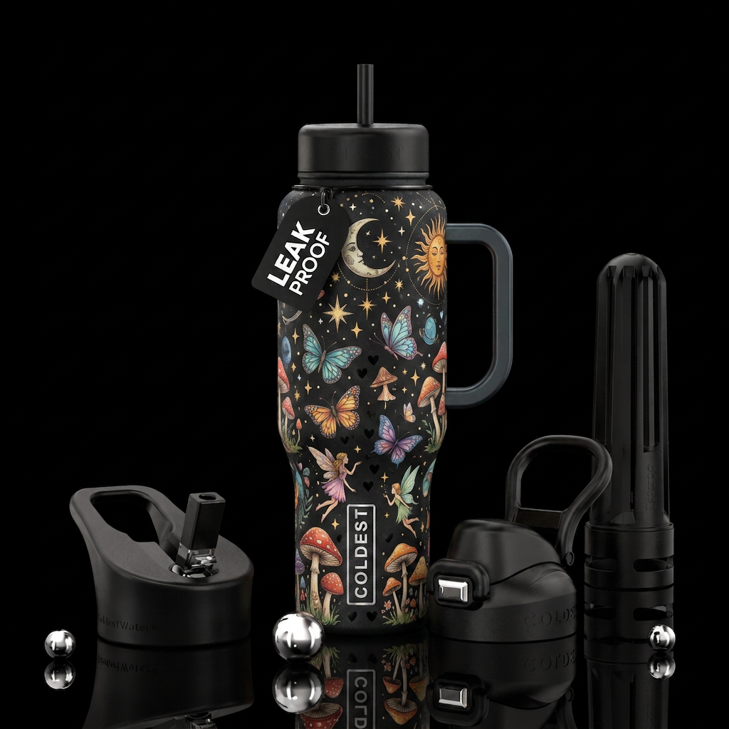 Lost in dreams water bottle design