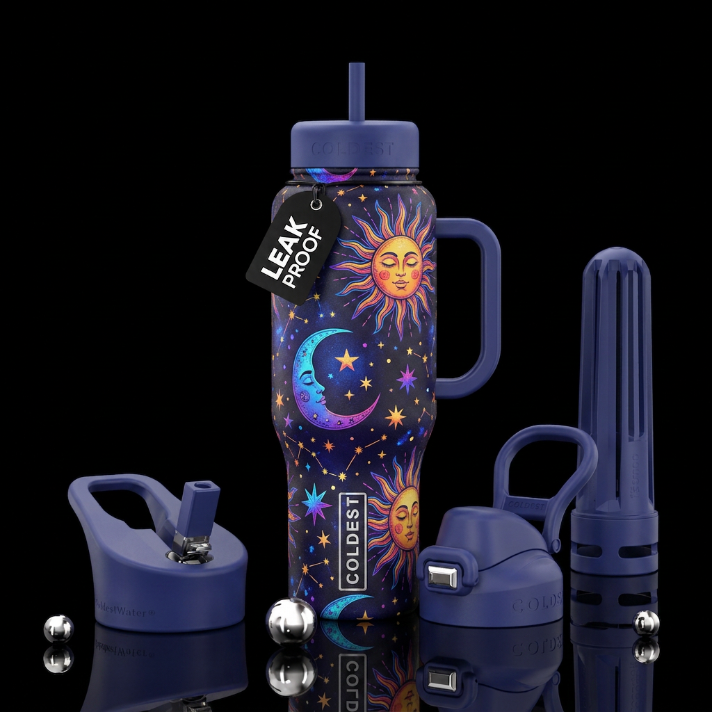 Sunshine and Stars water bottle design