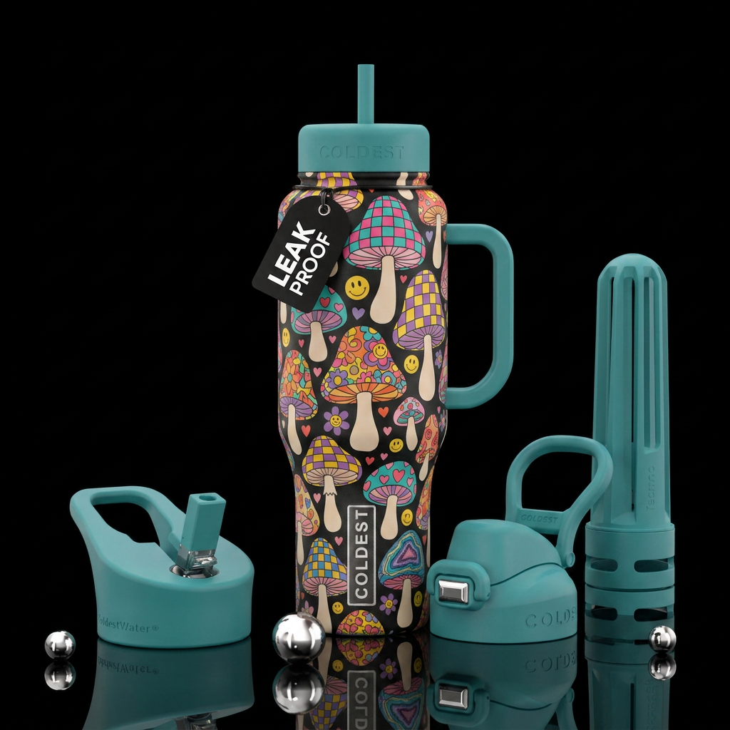 Sunshine's Mushrooms water bottle design