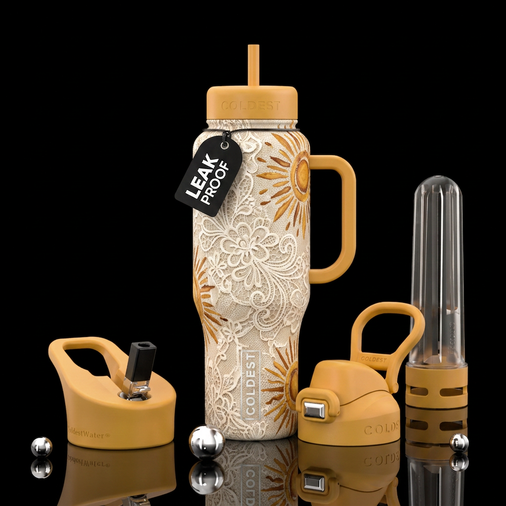 Sunshine and Lace water bottle design