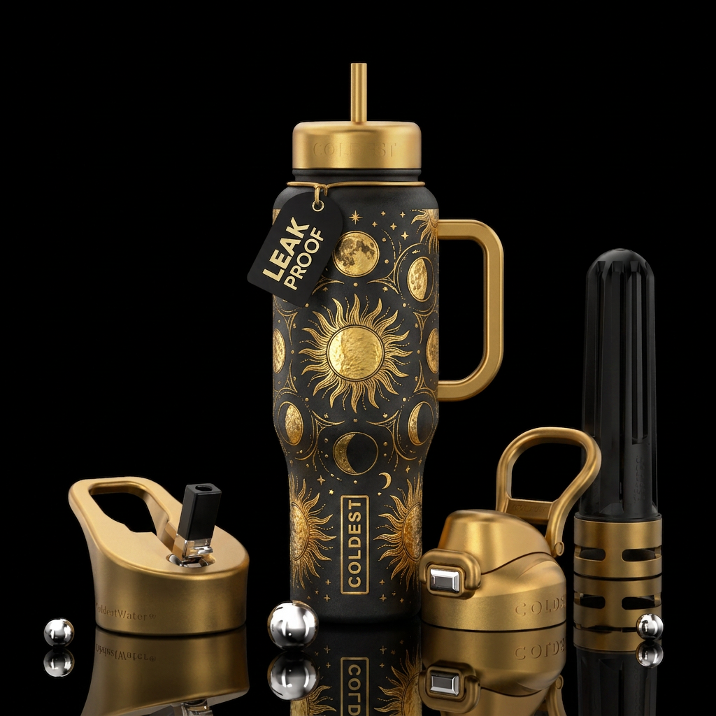 Golden Phases water bottle design