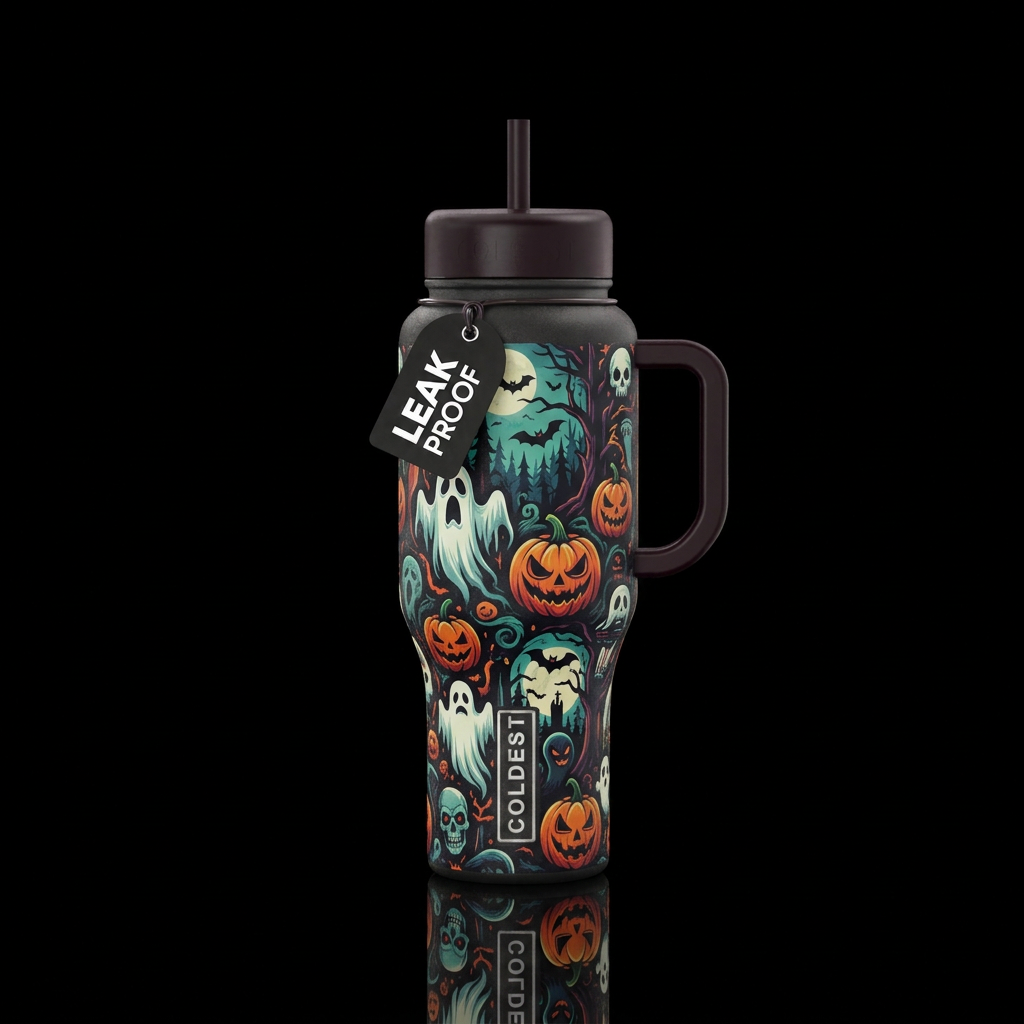 Horror Halloween water bottle design