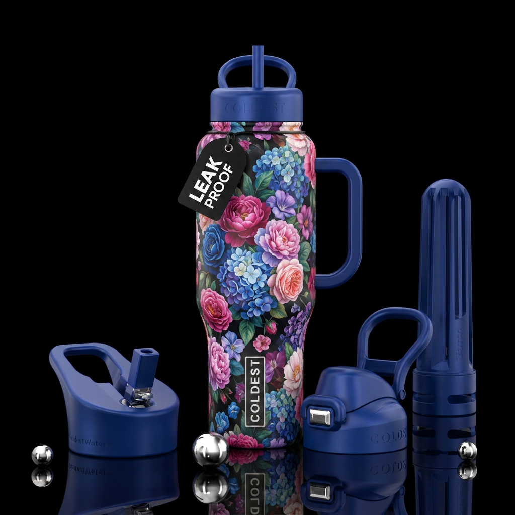 Beautiful flowers water bottle design