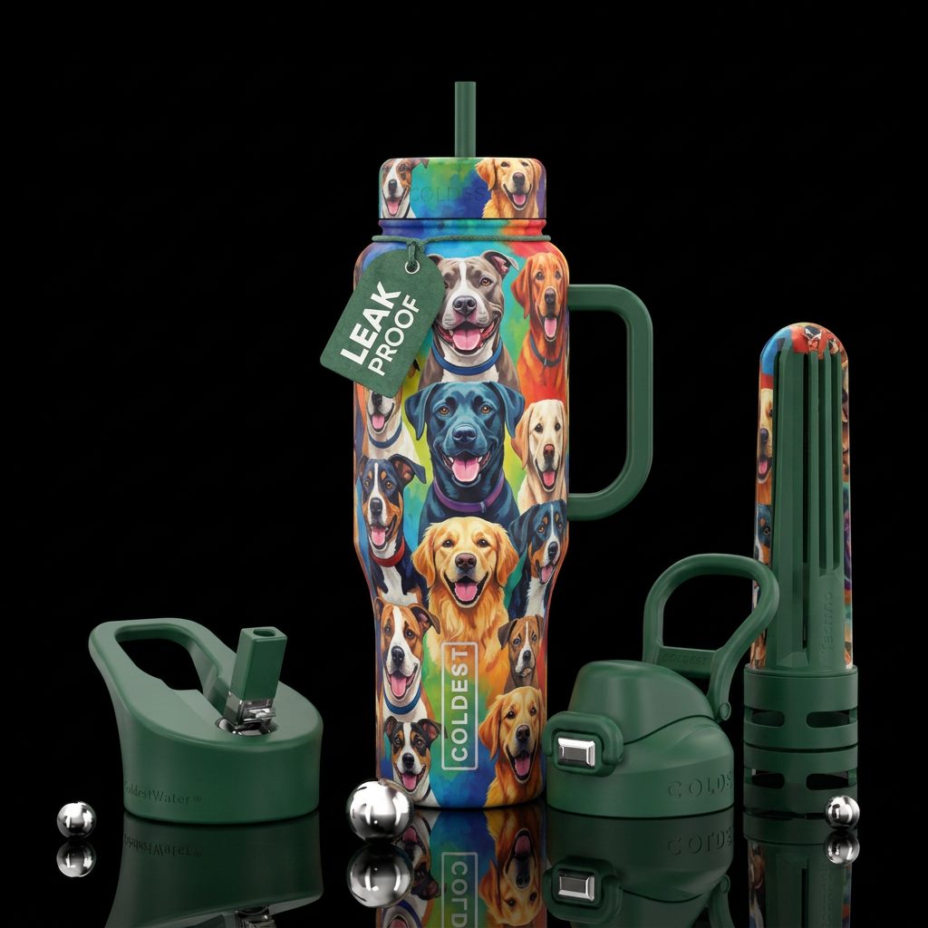 Shelter dogs water bottle design