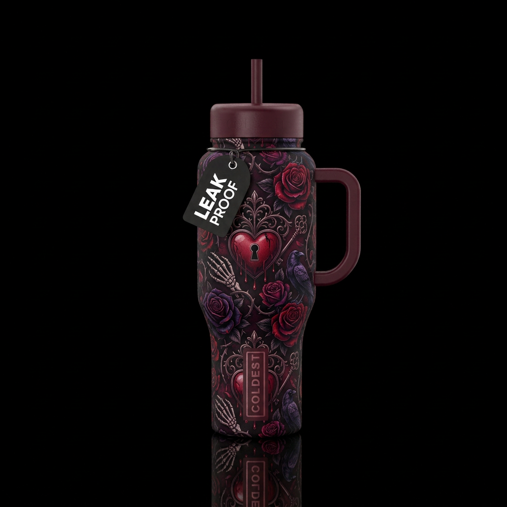 Dark romance water bottle design