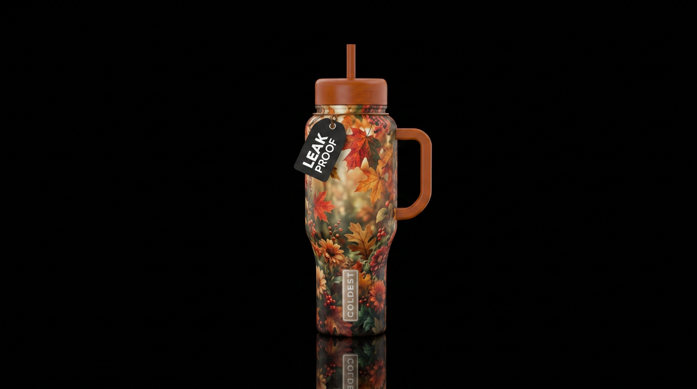 Fall foliage,garden, dreamy water bottle design