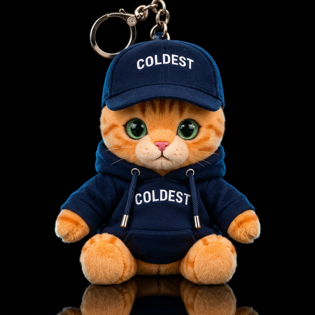 Orange cat, wide green eyes, dreamy water bottle design