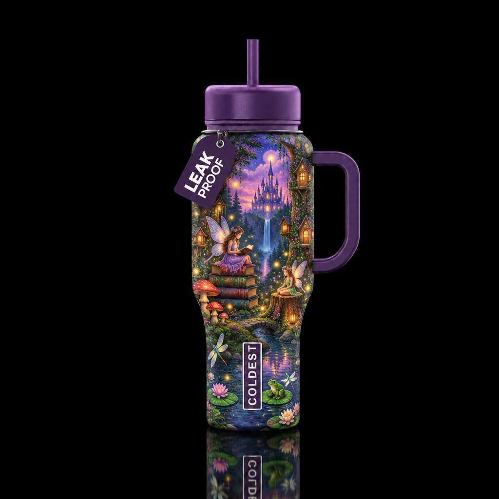 Fantasy Reader water bottle design