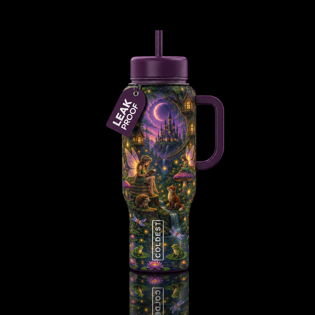 Fairy and friends water bottle design