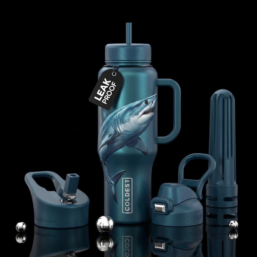 Mako shark water bottle design