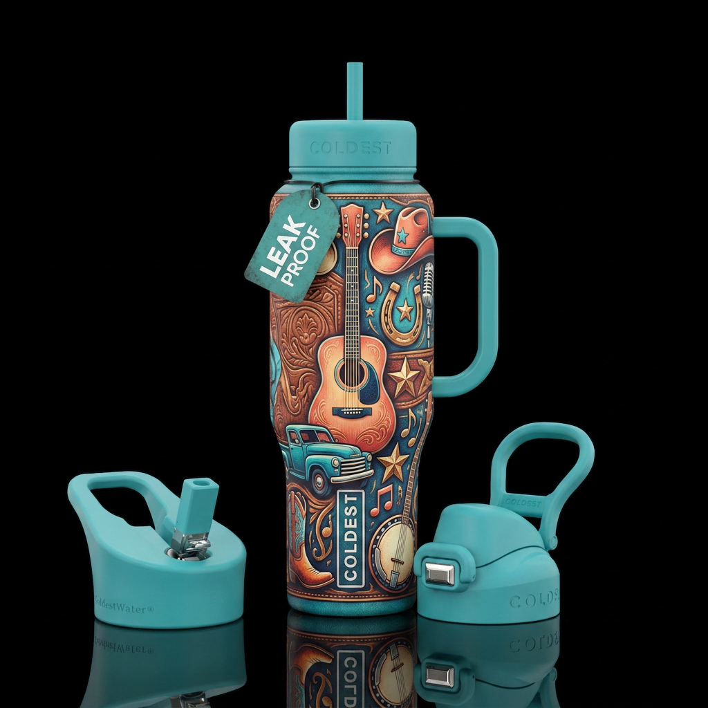 Country music water bottle design