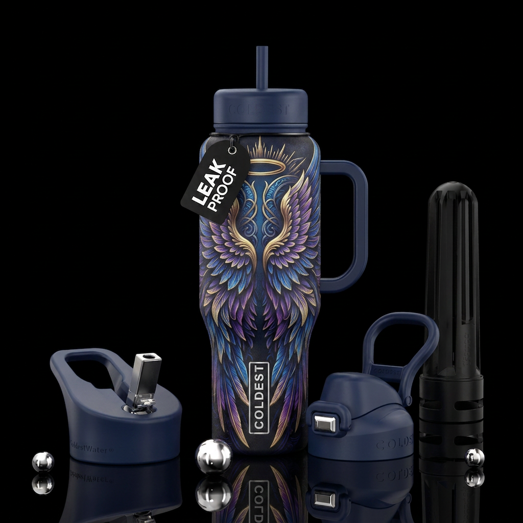 Angel wings water bottle design