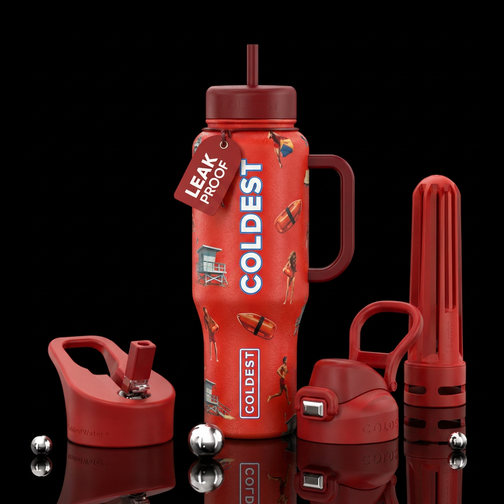 Baywatch water bottle design