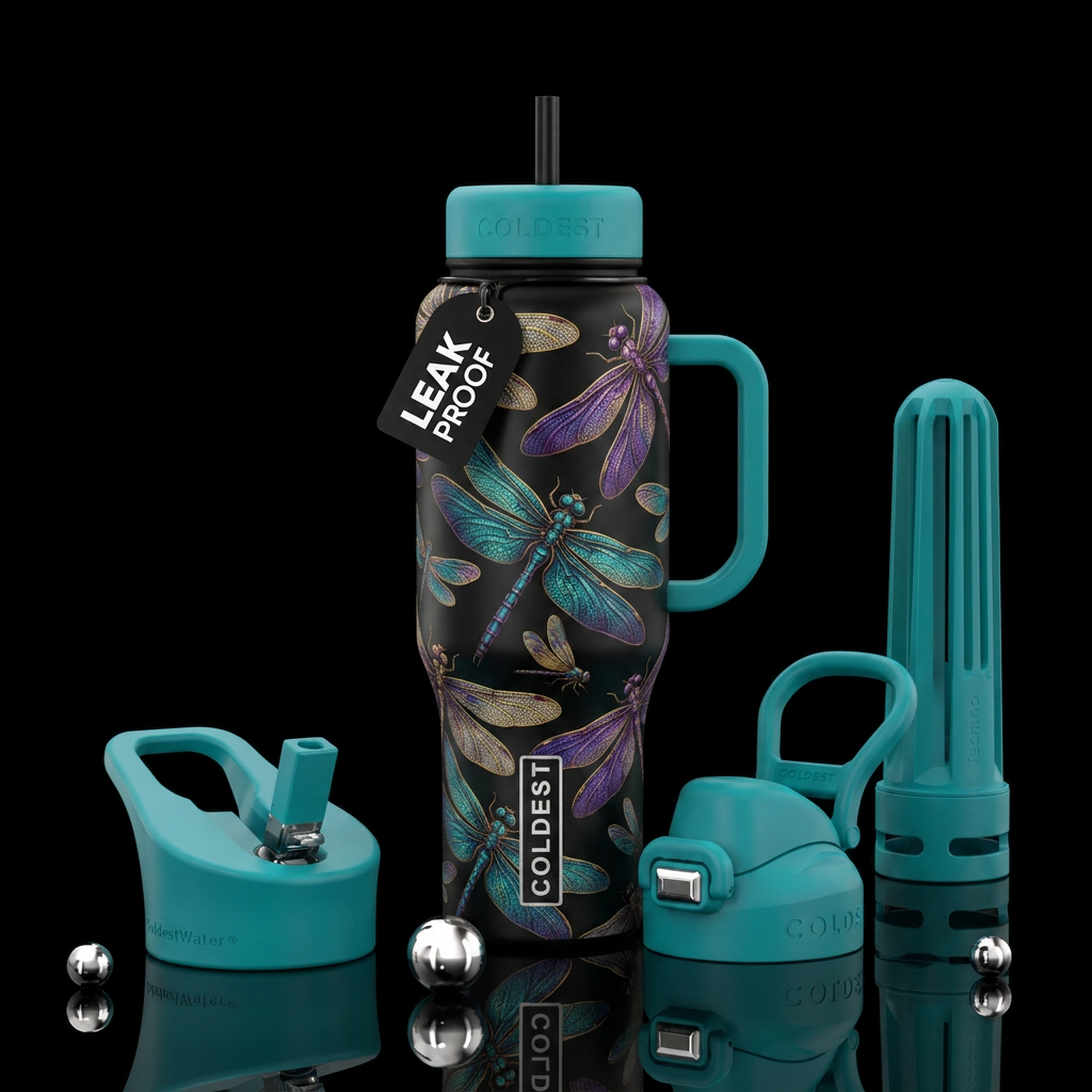 Dragonflies water bottle design