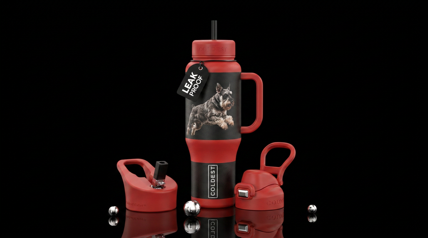 Jumping Schnauzer water bottle design