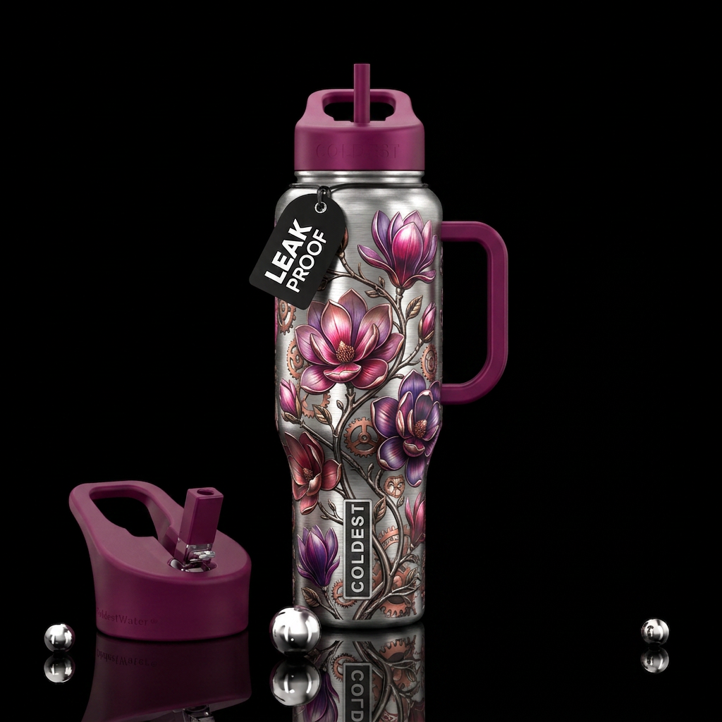 steel magnolias water bottle design