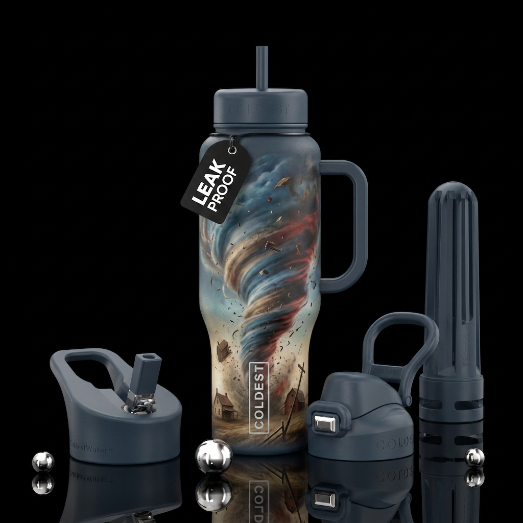 Tornado from wizard of oz water bottle design