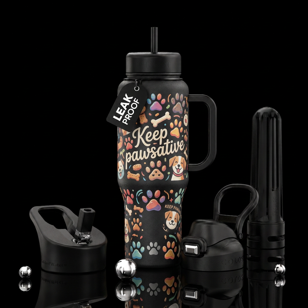 Keep pawsative water bottle design
