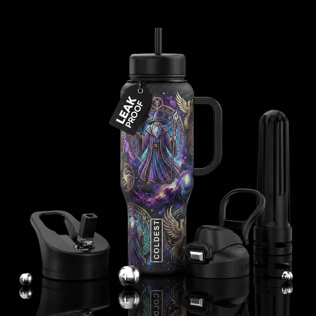 mythical, wizard water bottle design