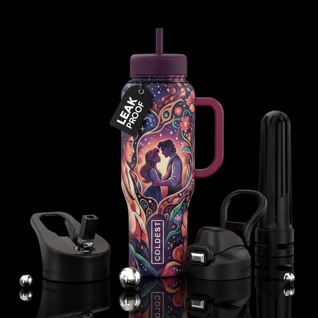 Kiss the girl water bottle design