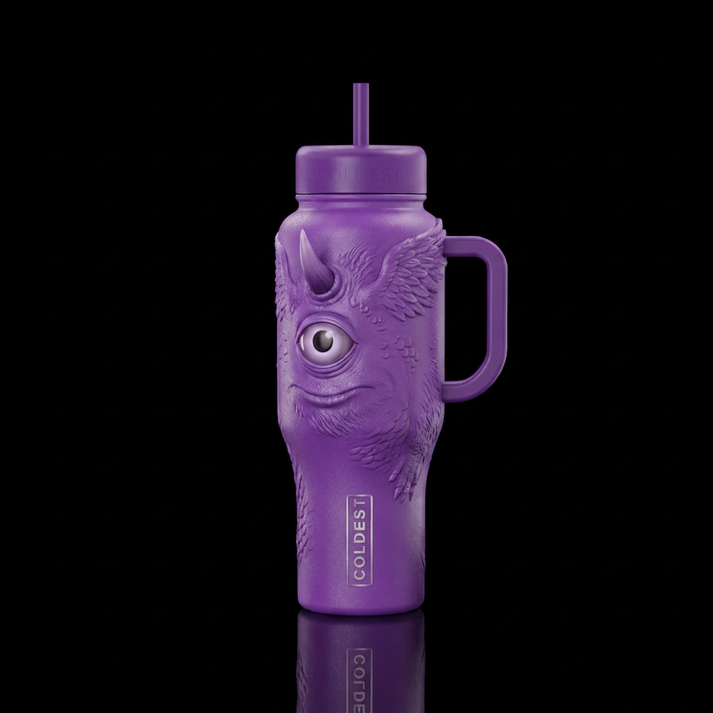 1 eyed 1 horned flying purple people eater water bottle design