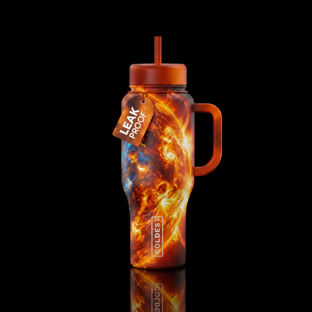 Solar flare water bottle design