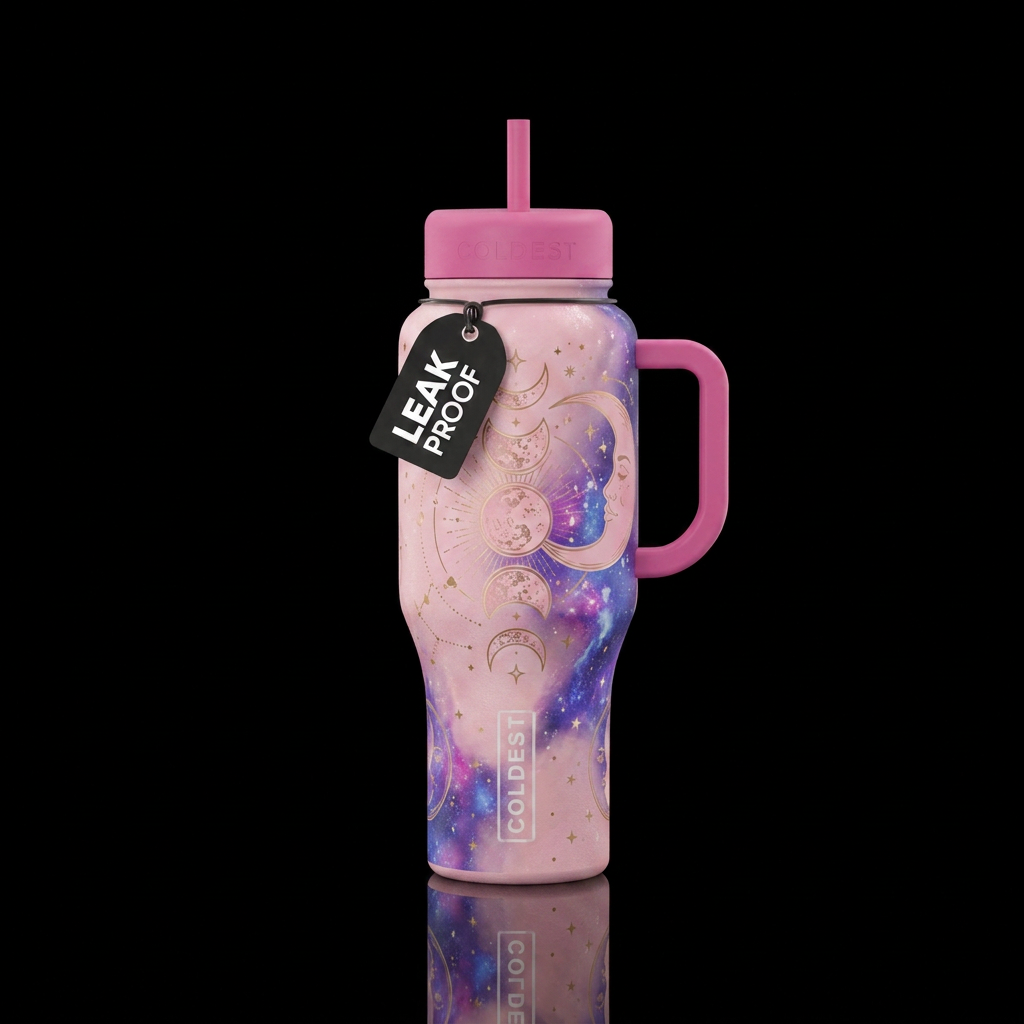 Pink luna water bottle design