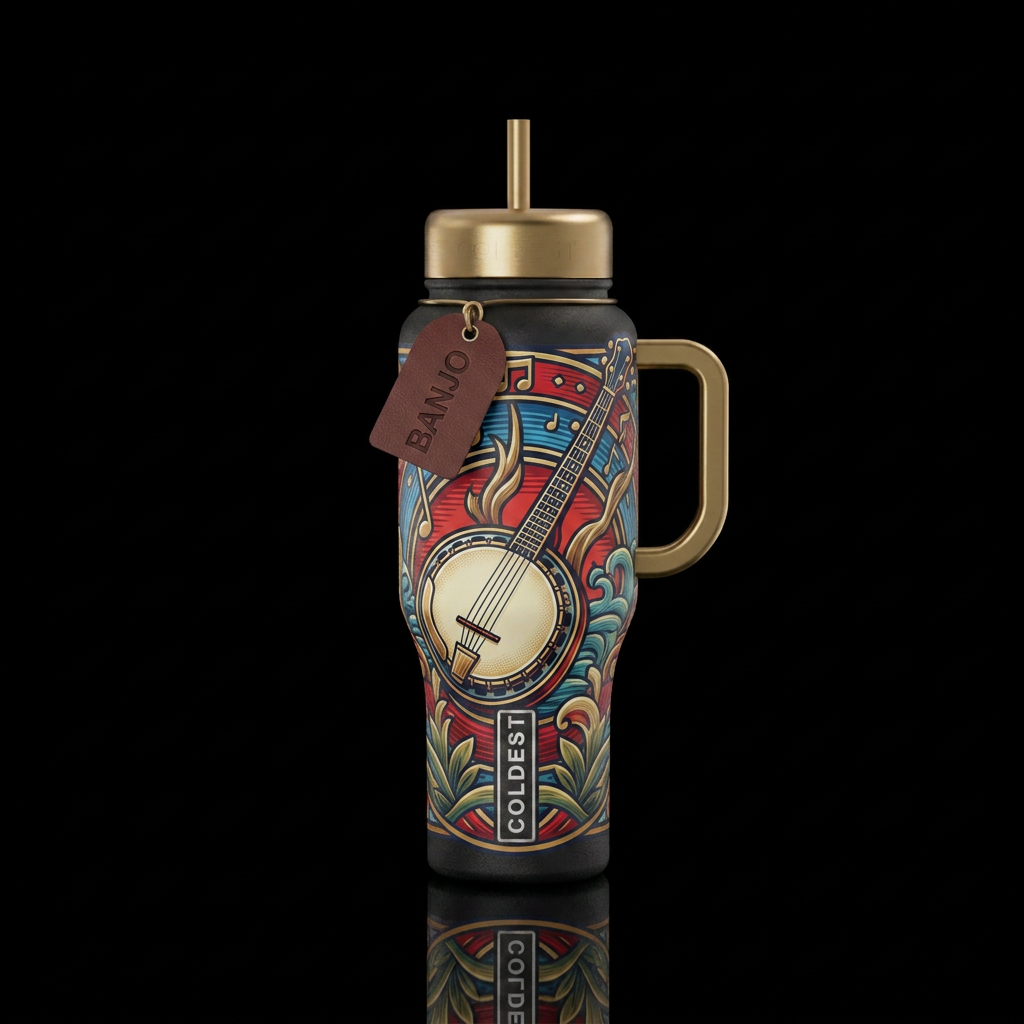banjo water bottle design