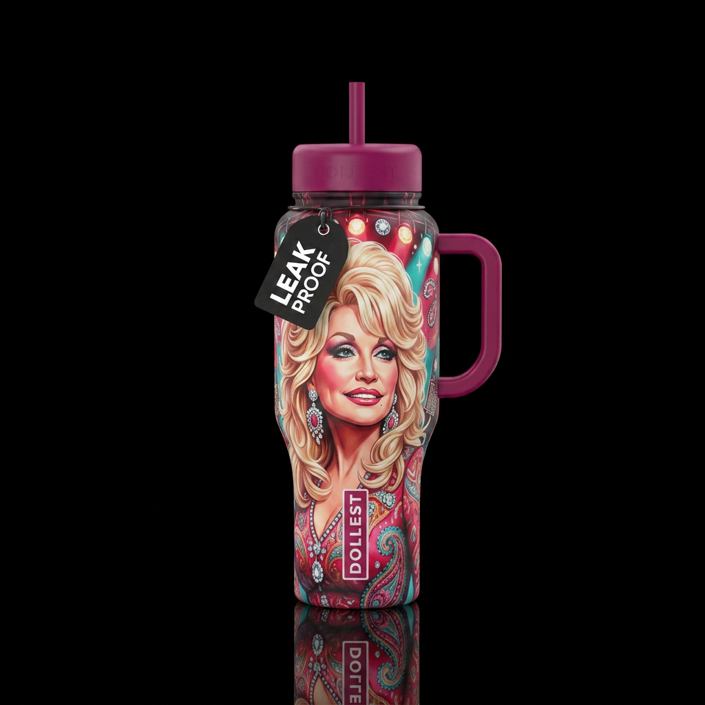 Dolly Parton water bottle design
