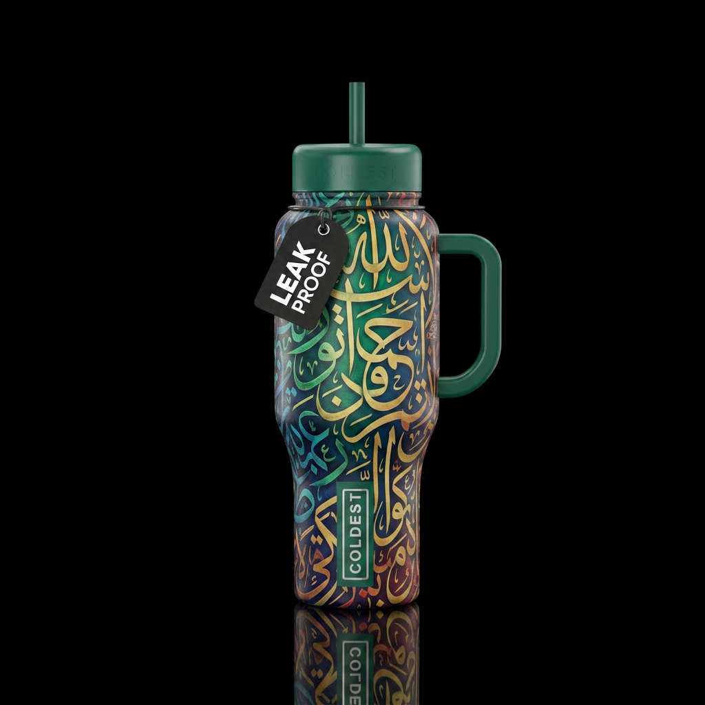 calligraphy water bottle design