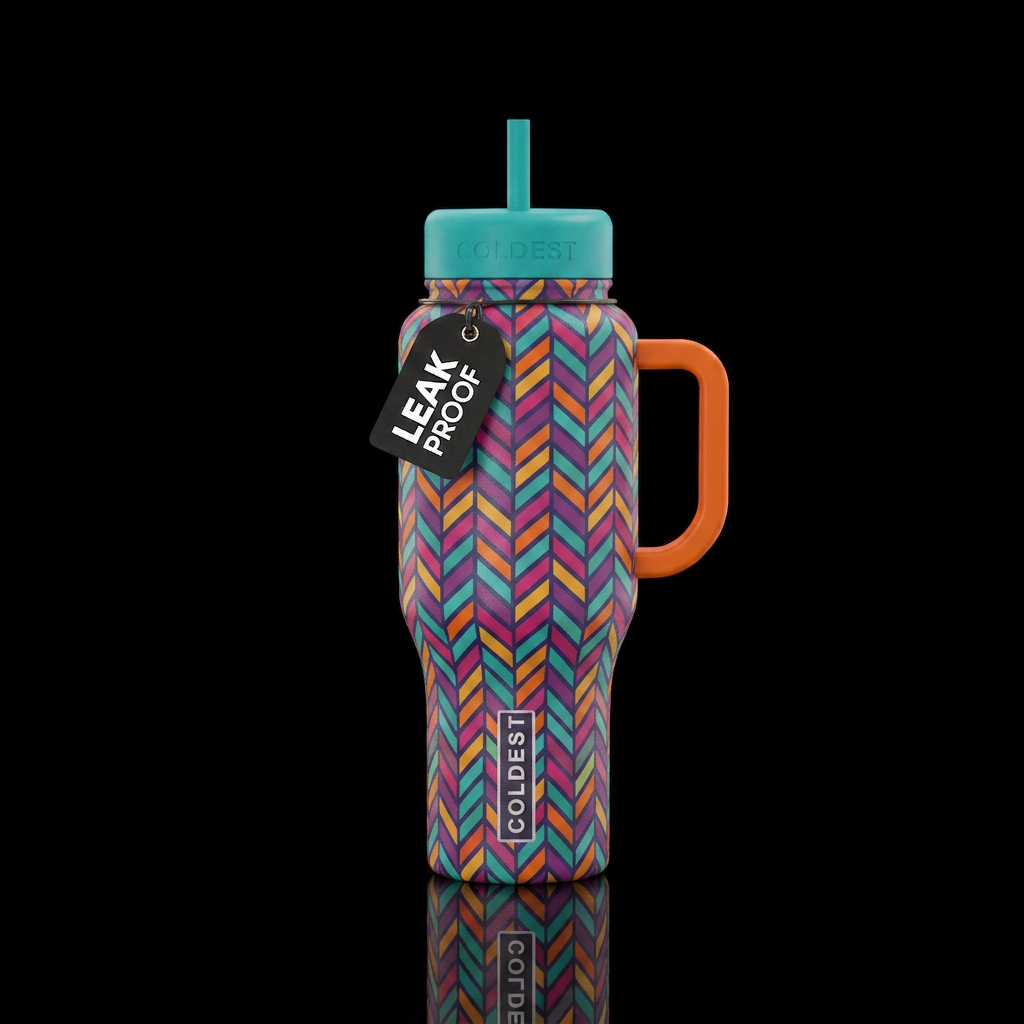 Herringbone water bottle design