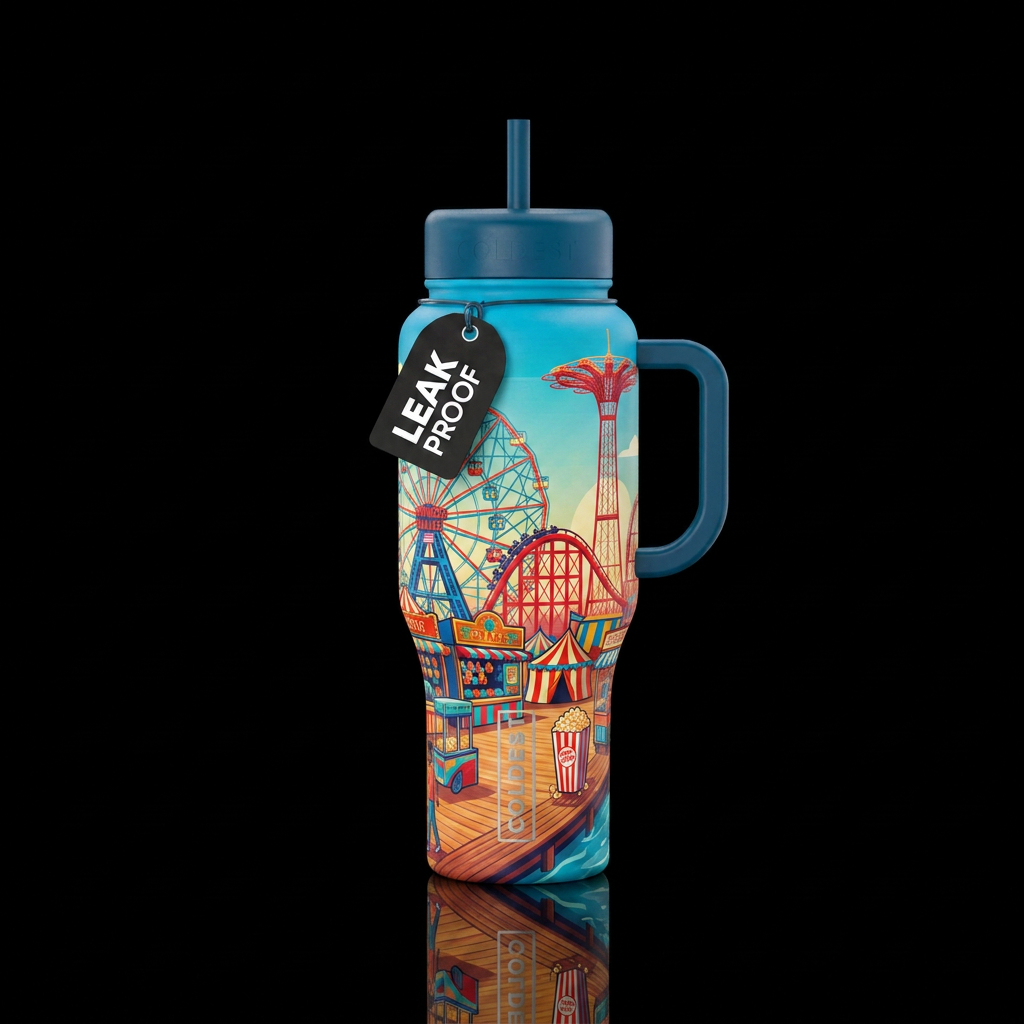 Coney Island water bottle design