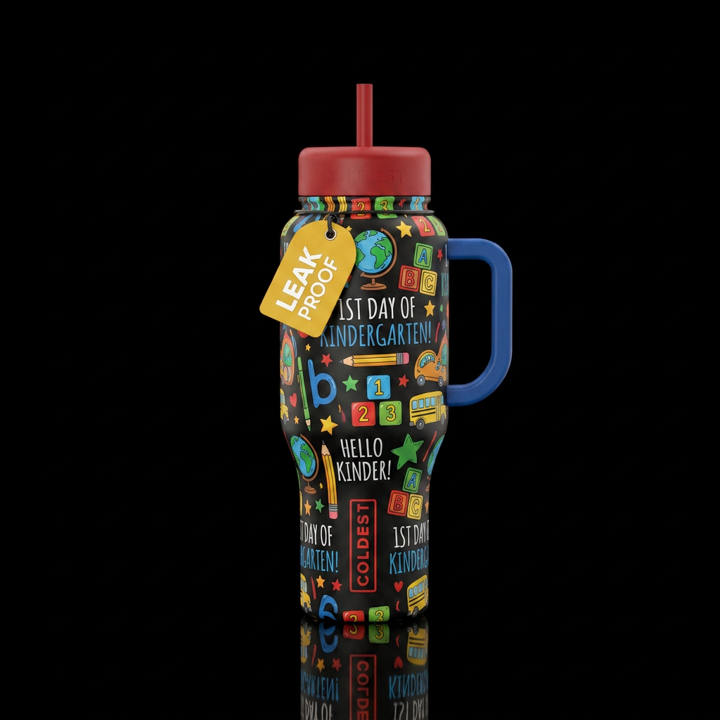 1st day of kindergarten water bottle design