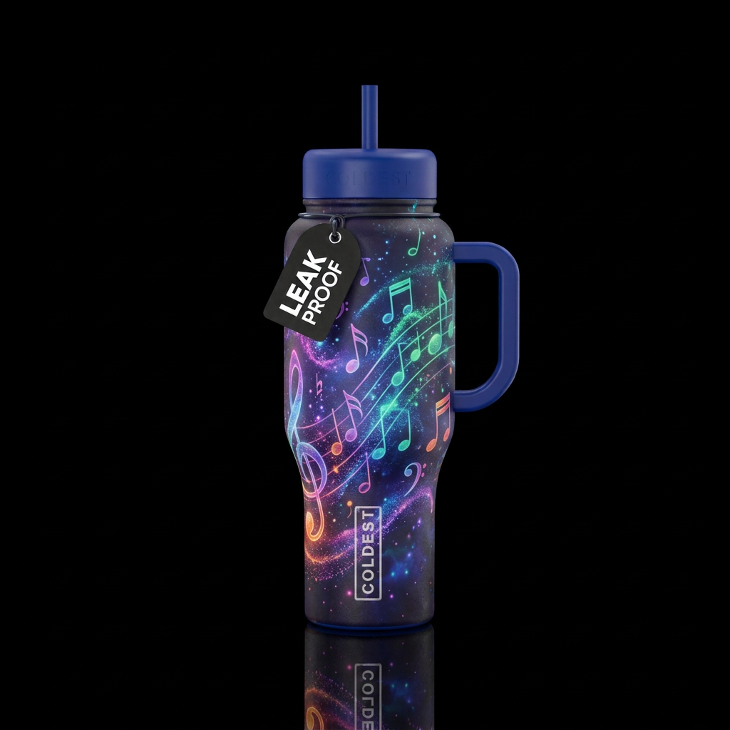 music notes,, magical water bottle design