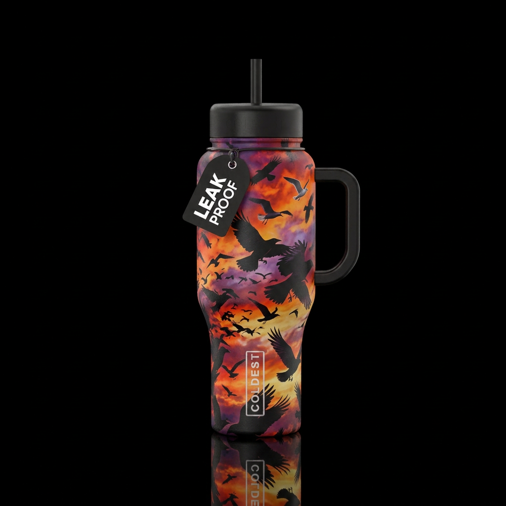 Alfred Hitchcock The Birds water bottle design