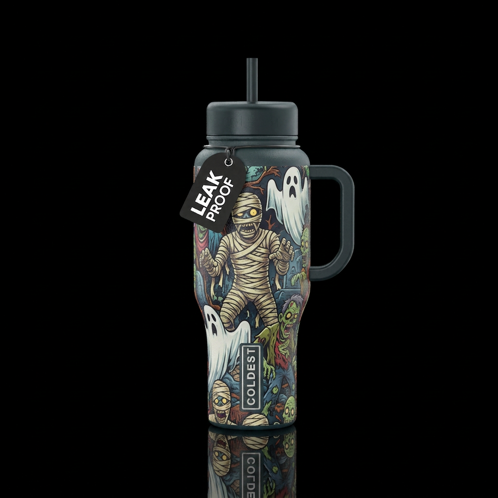 Mummies, Ghosts and Zombies water bottle design