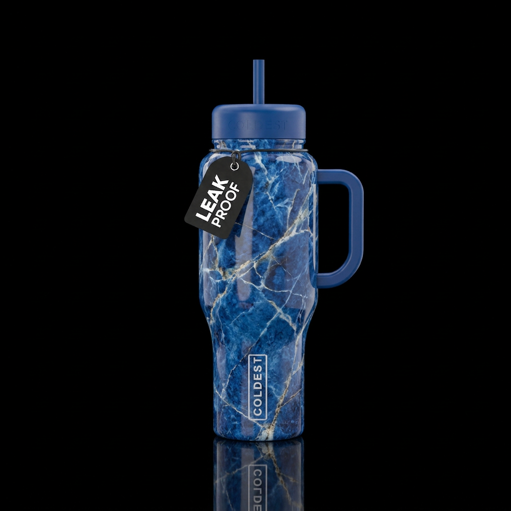 Blue Marble water bottle design