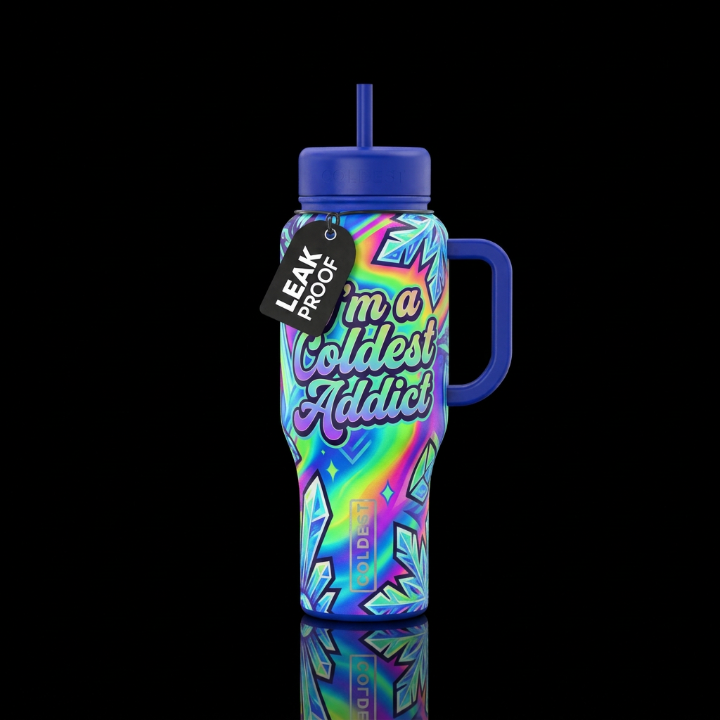 I’m a Coldest Addict water bottle design