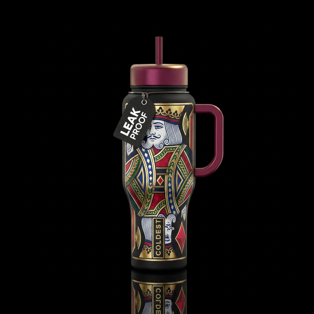 Face card water bottle design