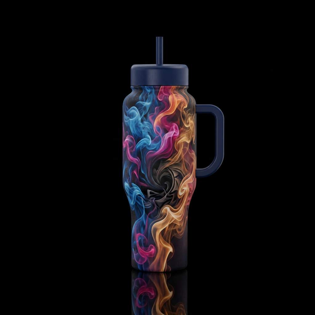 abstract, darkness, smoke water bottle design